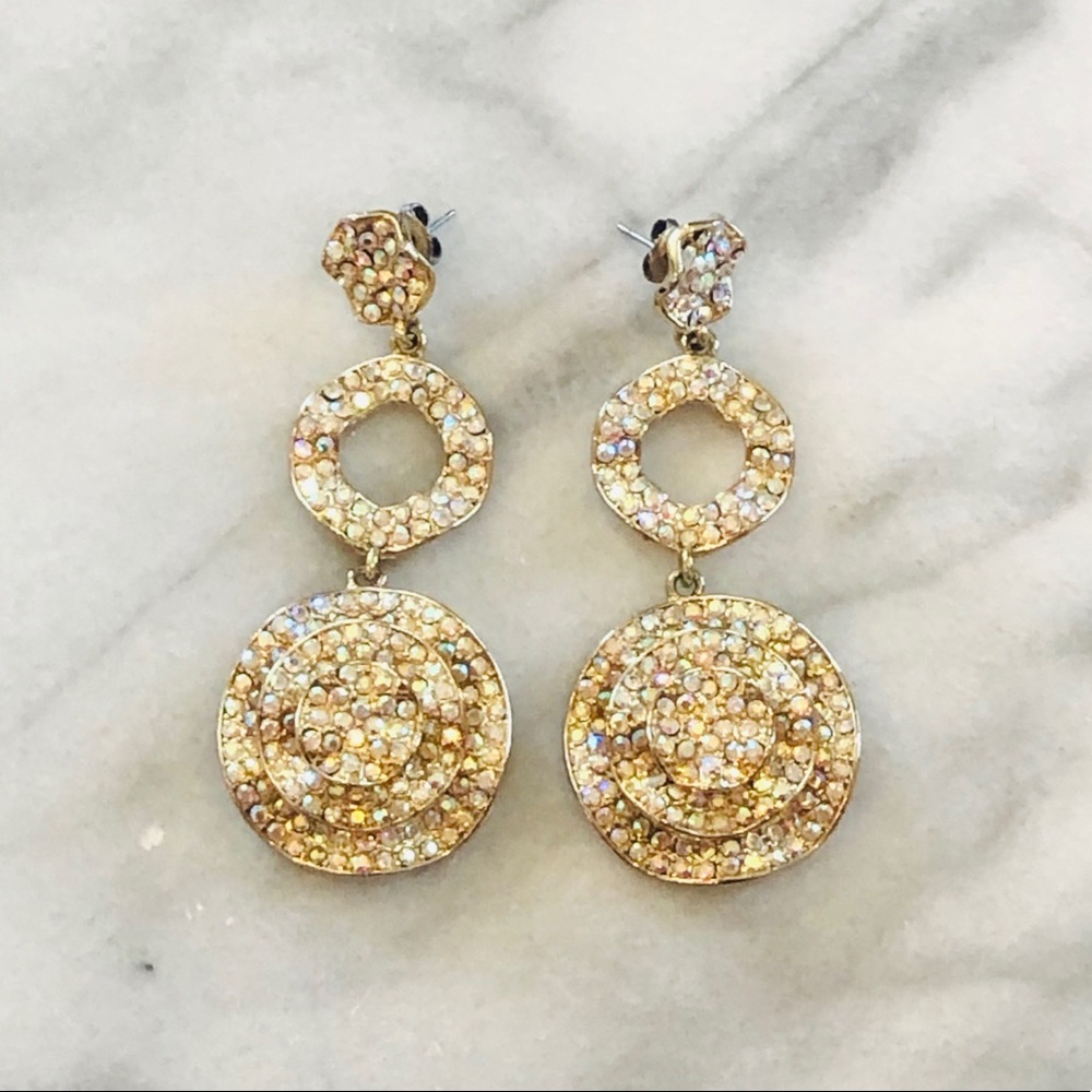 Pageant or Formal Iridescent and Gold Earrings